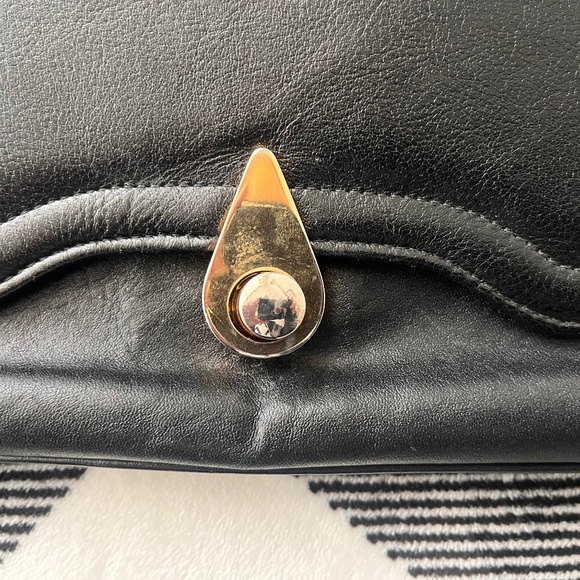 Rare Vintage La Belle Black Leather Purse Made in Canada - Picture 5 of 12